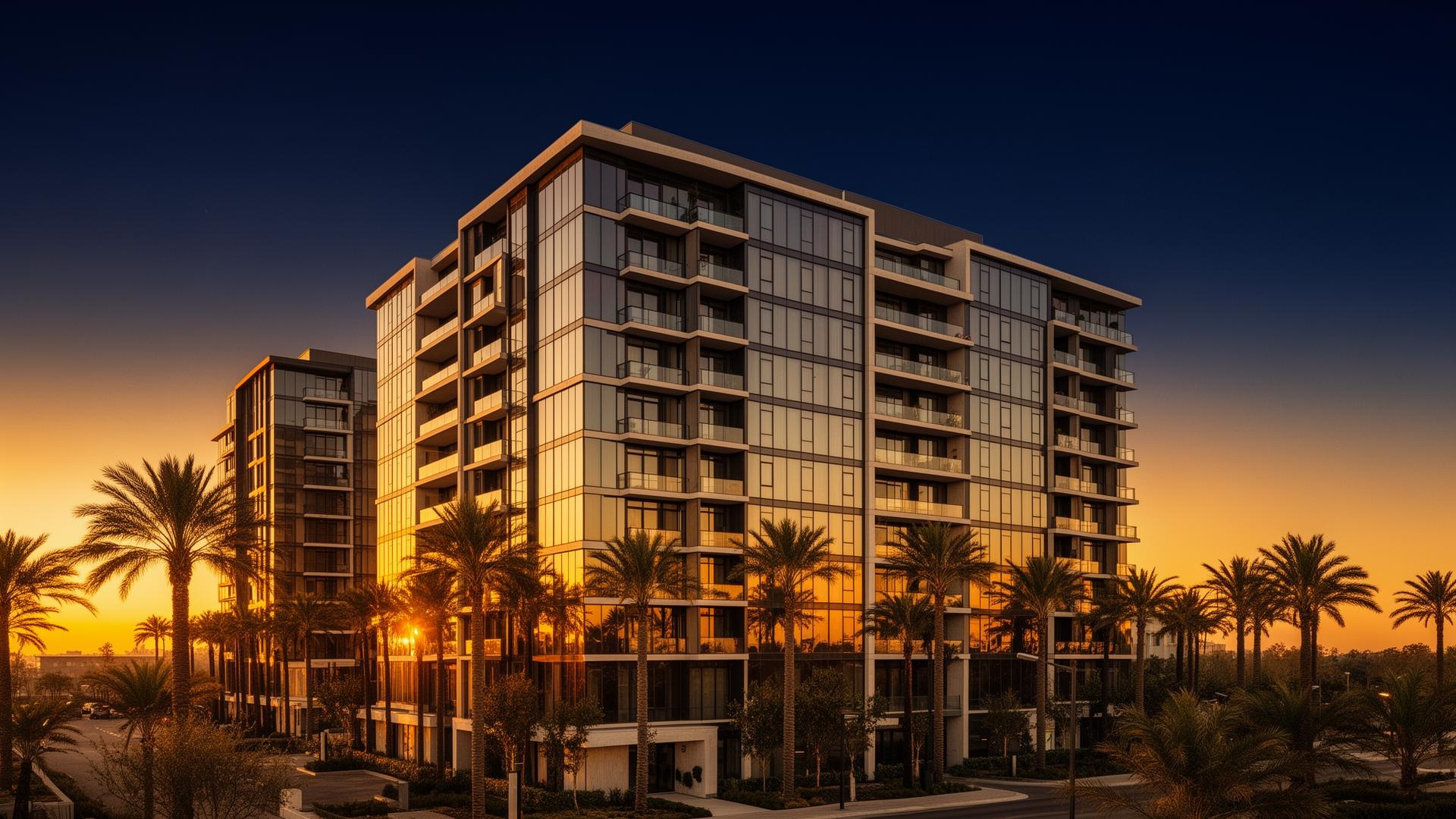 Modern multifamily apartment building
